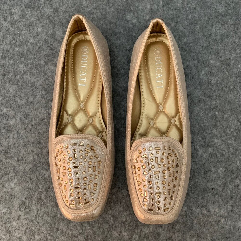 Ducati Women's Gold Slip On Loafer Shoes